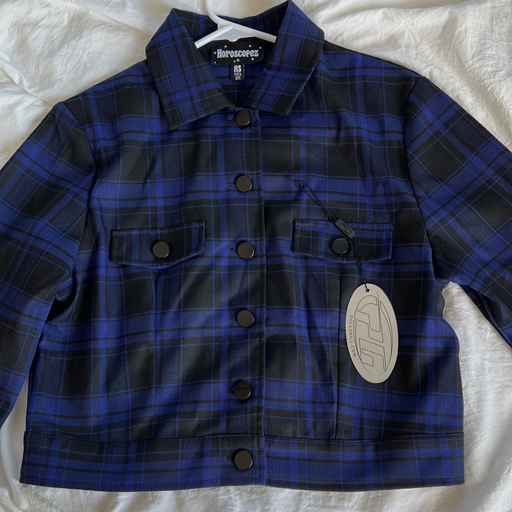 Horoscopez Dolls Kill XS Plaid Crop Jacket